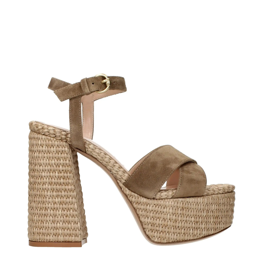 Gianvito Rossi Sample Sale | Gianvito Rossi Brown Leather Platform Sandals - | Designer outlet