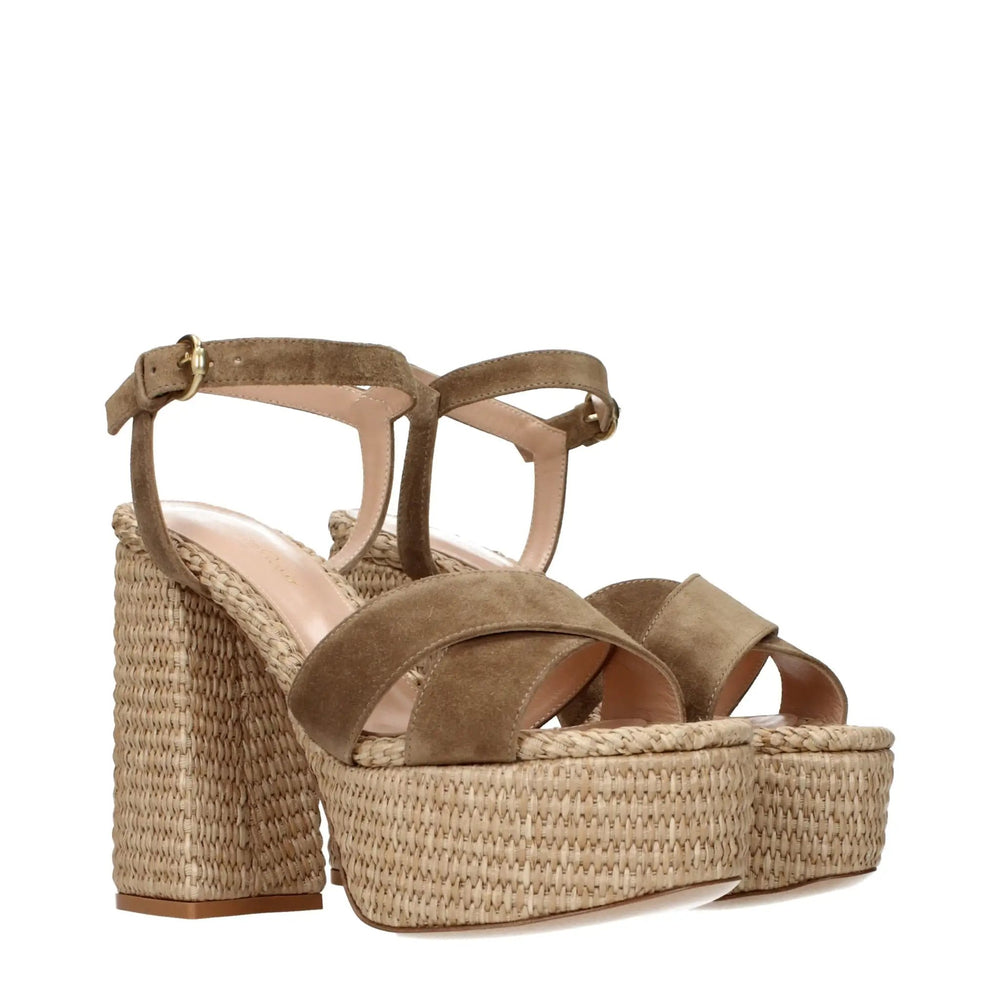 Gianvito Rossi Sample Sale | Gianvito Rossi Brown Leather Platform Sandals - | Designer outlet