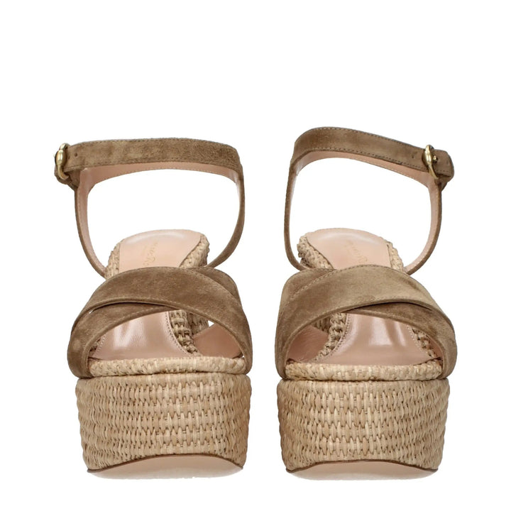 Gianvito Rossi Sample Sale | Gianvito Rossi Brown Leather Platform Sandals - | Designer outlet