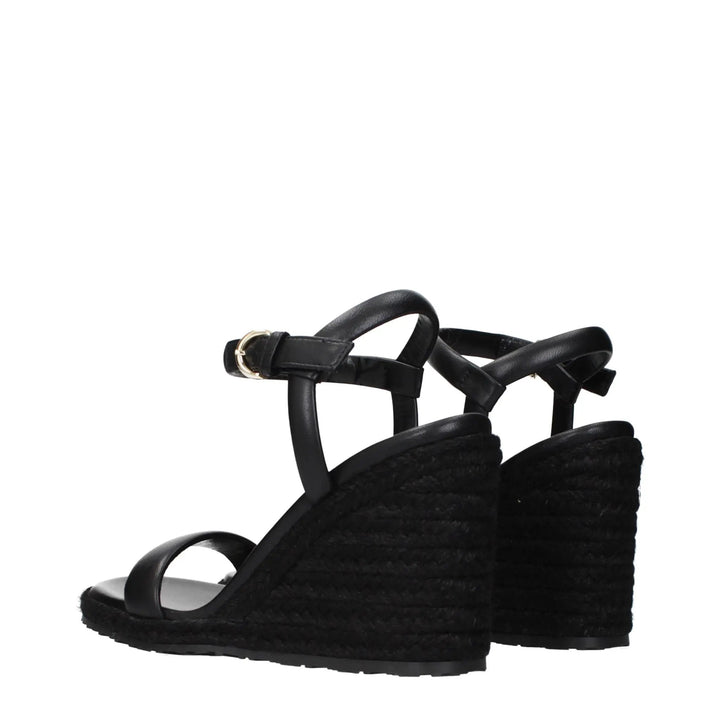 Gianvito Rossi Sample Sale | Gianvito Rossi Black Leather Wedge Sandals - | Designer outlet