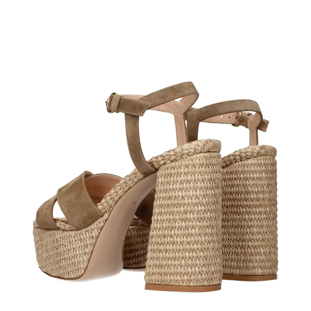 Gianvito Rossi Sample Sale | Gianvito Rossi Brown Leather Platform Sandals - | Designer outlet