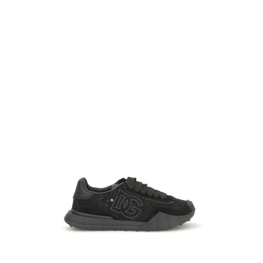 Dolce &amp; Gabbana Sample Sale | Dolce &amp; Gabbana Black Calf Leather Bos Taurus Chunky Sneakers - | Designer outlet