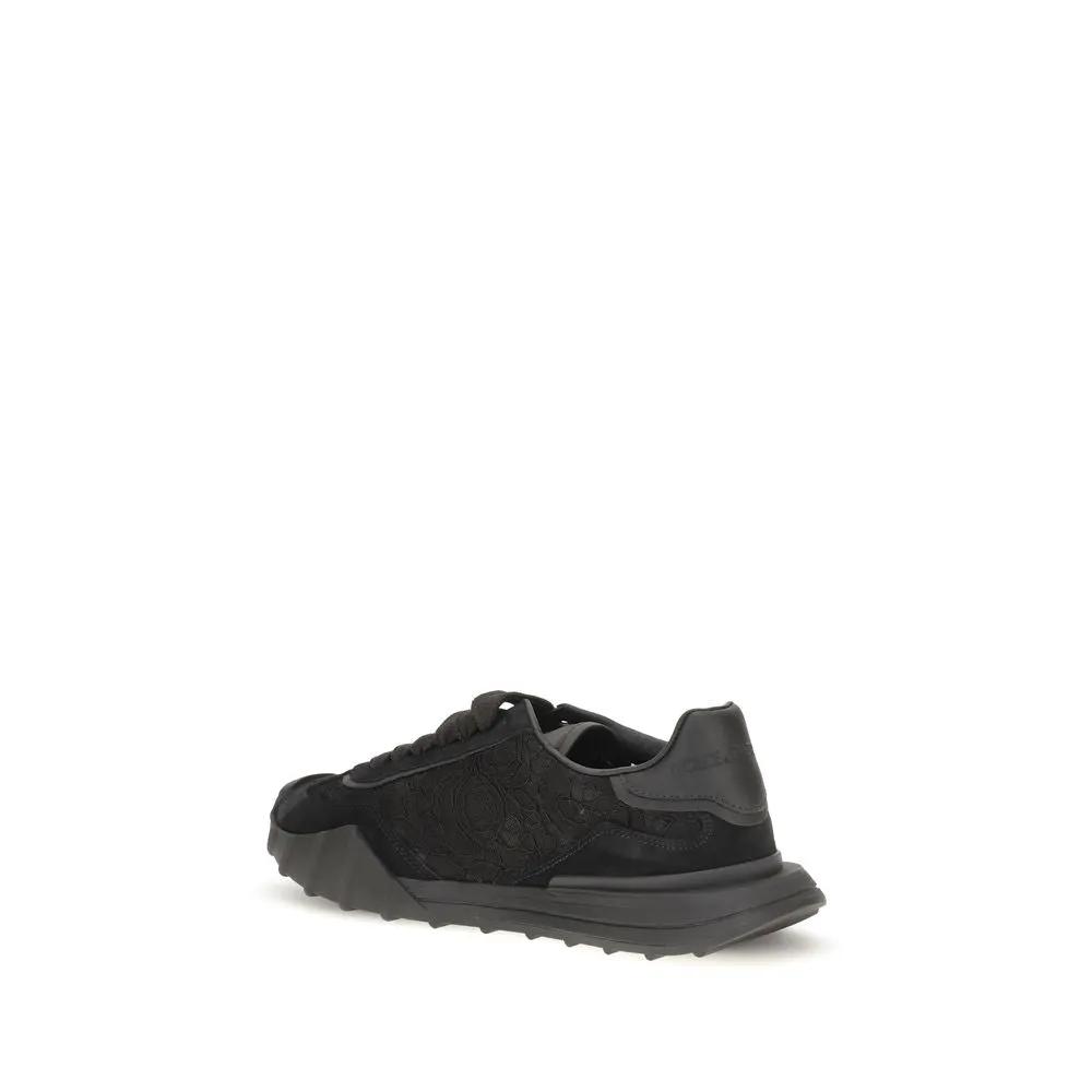 Dolce &amp; Gabbana Sample Sale | Dolce &amp; Gabbana Black Calf Leather Bos Taurus Chunky Sneakers - | Designer outlet