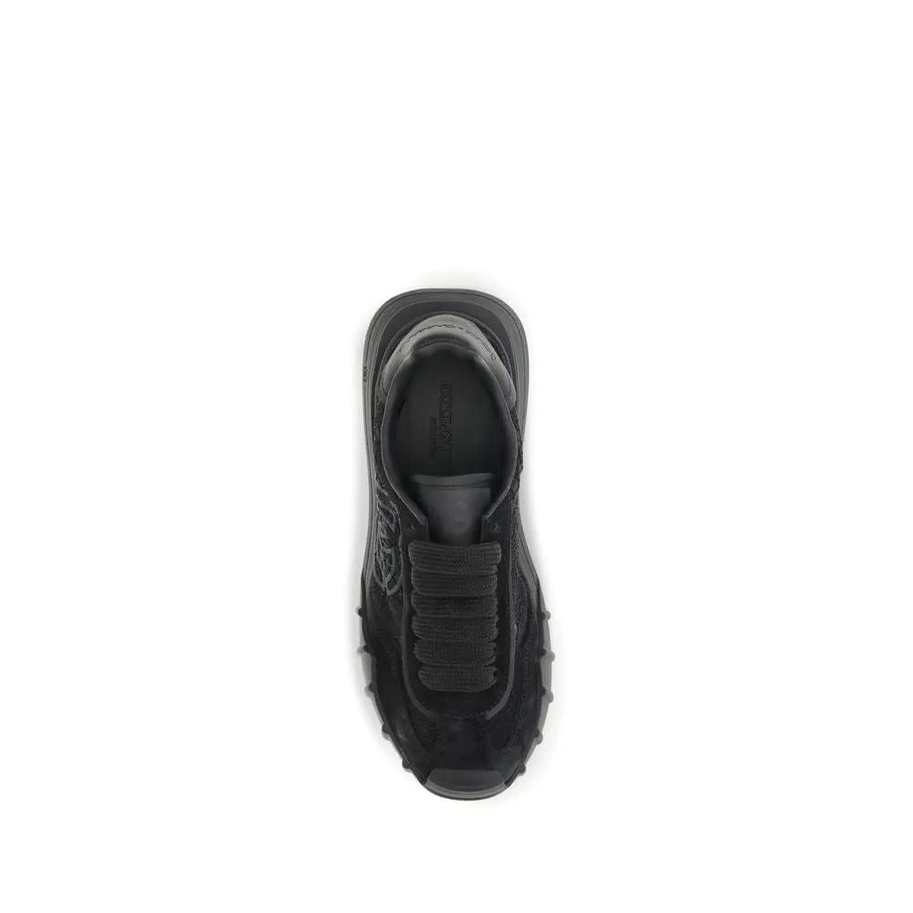Dolce &amp; Gabbana Sample Sale | Dolce &amp; Gabbana Black Calf Leather Bos Taurus Chunky Sneakers - | Designer outlet