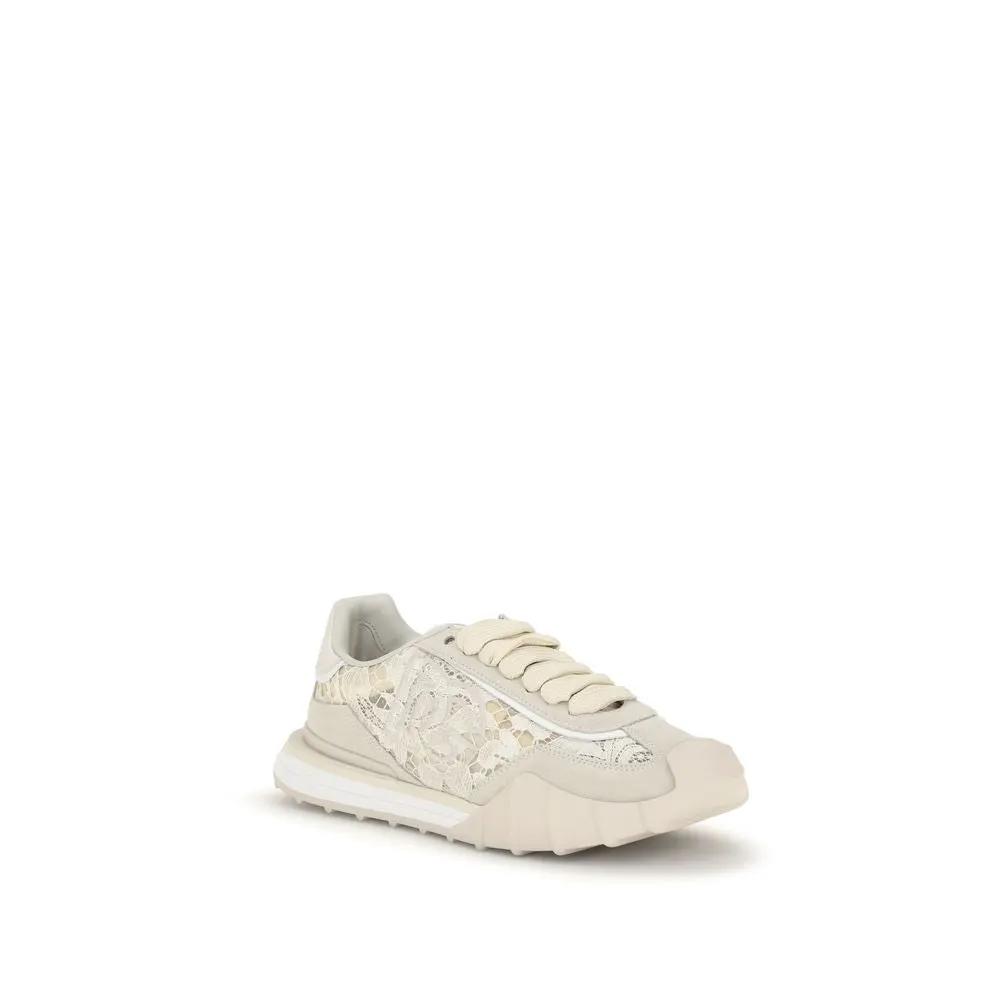 Dolce &amp; Gabbana Sample Sale | Dolce &amp; Gabbana Beige Calf Leather Bos Taurus Sneakers - | Designer outlet