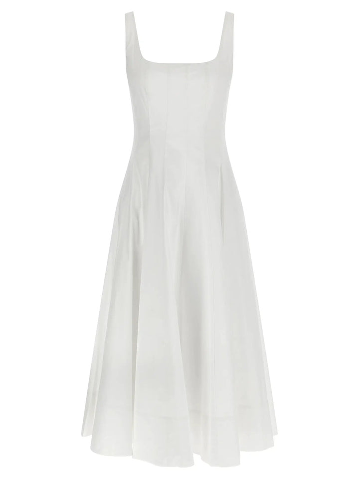 Staud Sample Sale | Staud White Cotton Midi Dress - | Designer outlet