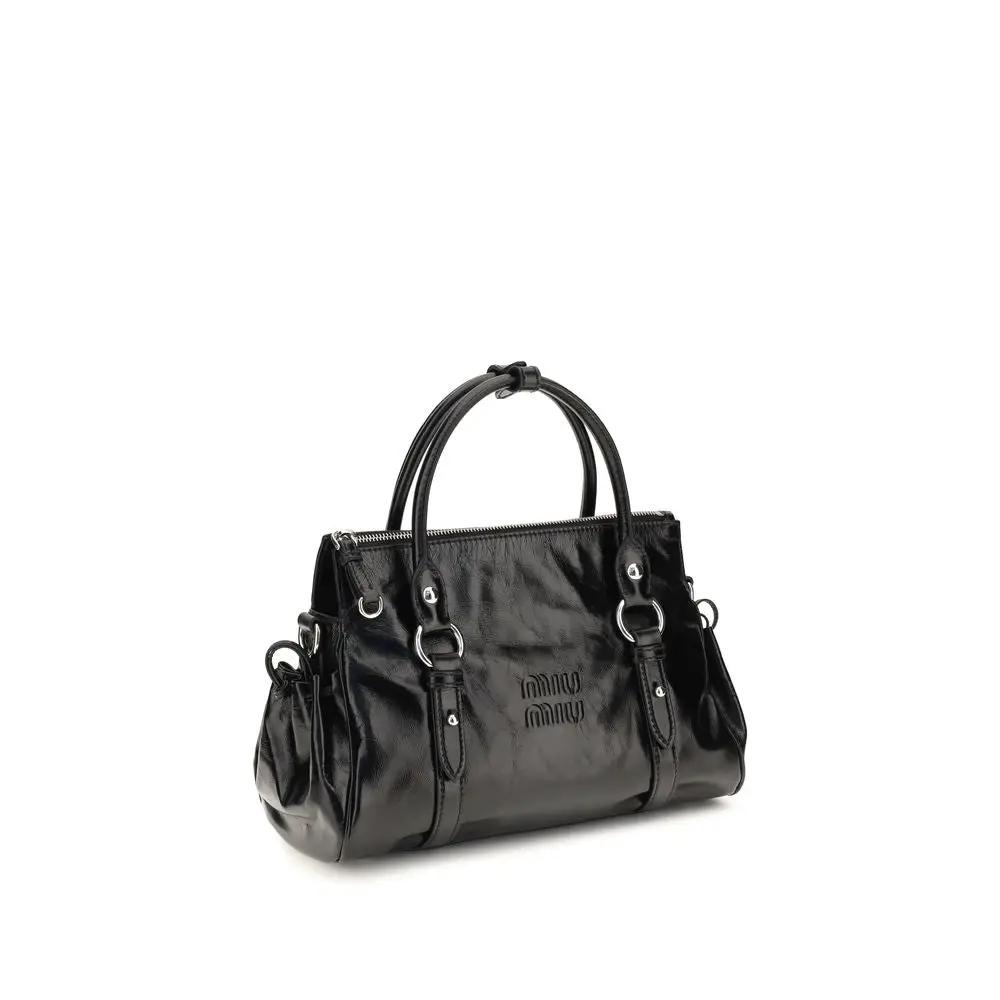 Miu Miu Sample Sale | Miu Miu Black Calf Leather Bos Taurus Handbag - | Designer outlet