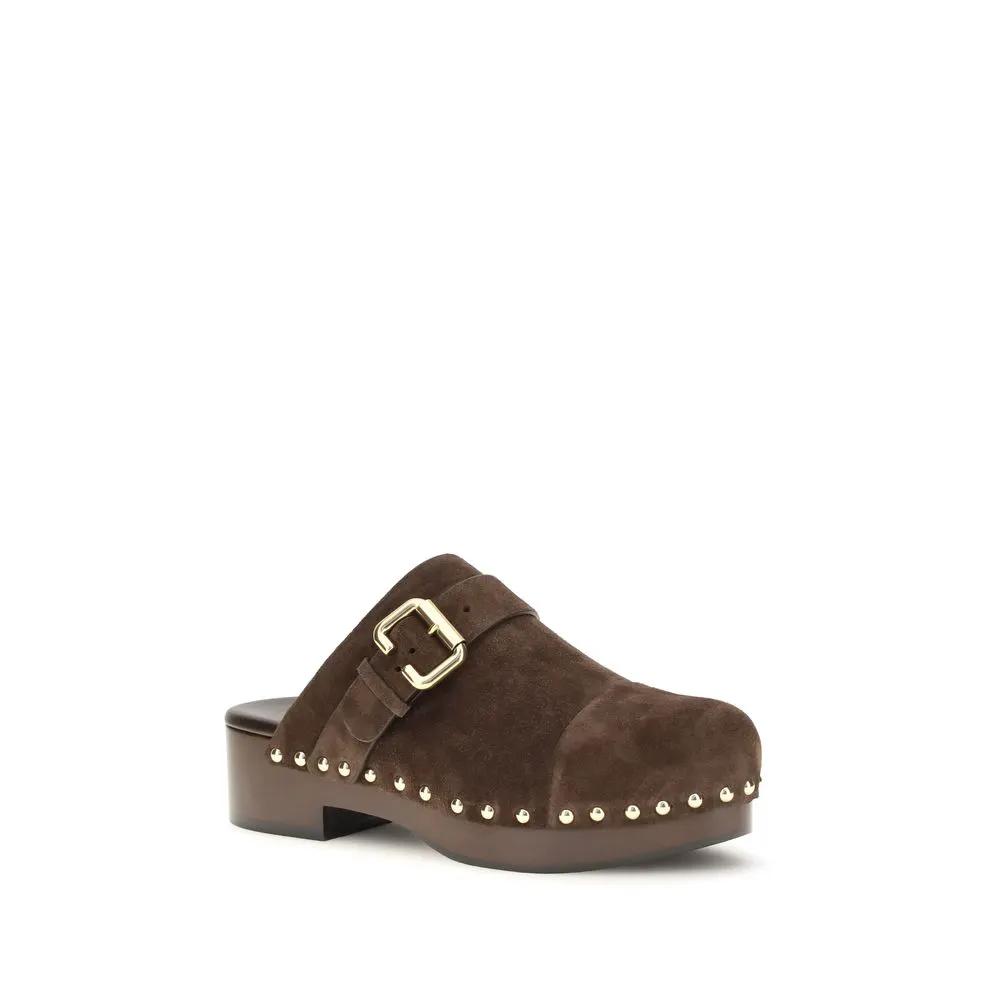 Chloé Sample Sale | Chloé Brown Calf Leather Bos Taurus Clogs - | Designer outlet
