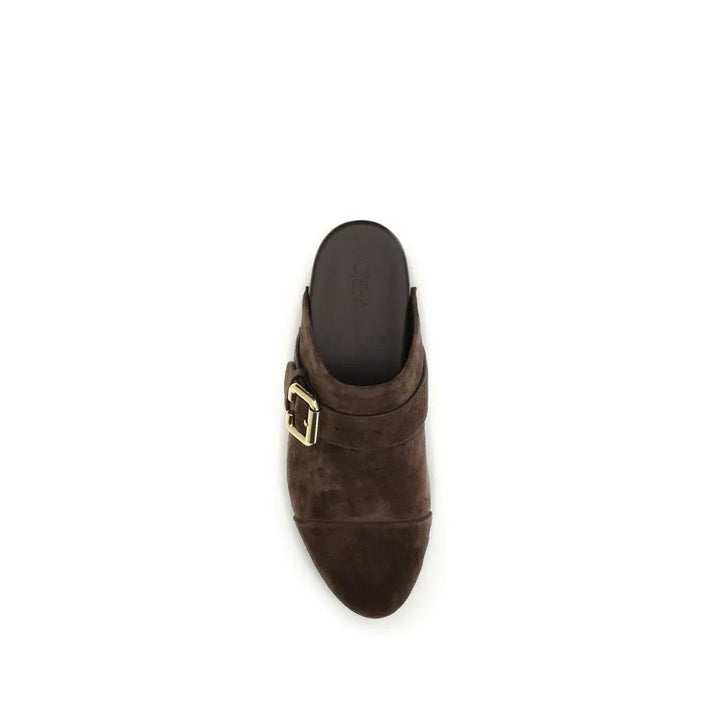 Chloé Brown Calf Leather Bos Taurus Clogs