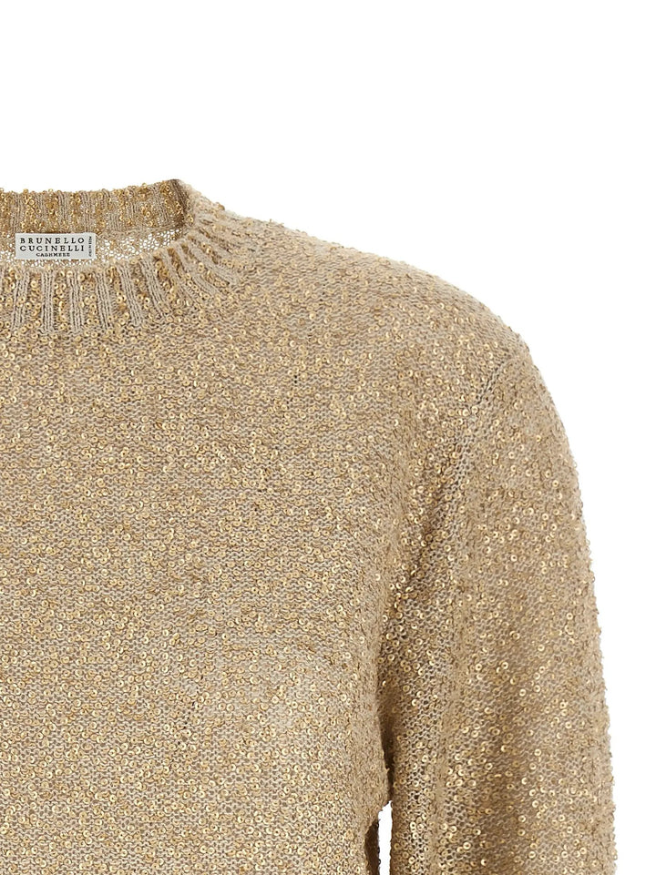Brunello Cucinelli Gold Linen Cardigan