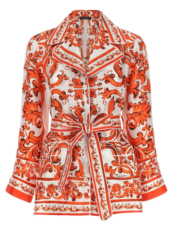 Dolce &amp; Gabbana Orange Silk Blouse