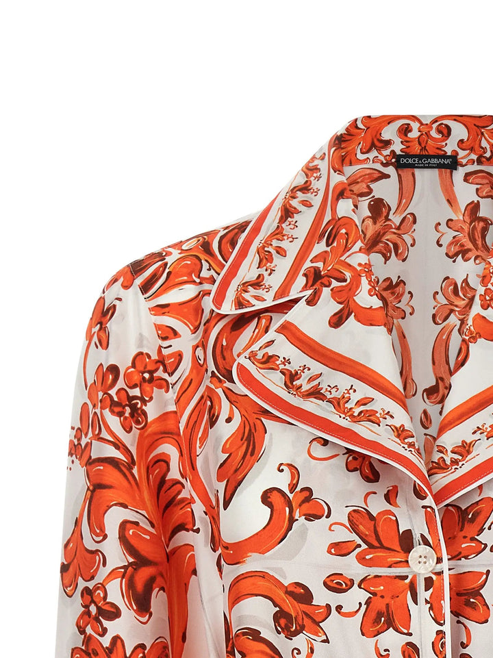 Dolce &amp; Gabbana Orange Silk Blouse