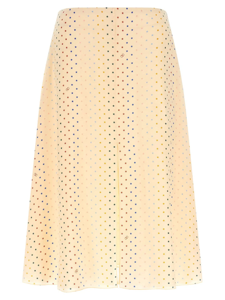 Valentino Garavani Sample Sale | Valentino Garavani Multicolor Silk Midi Skirt - | Designer outlet