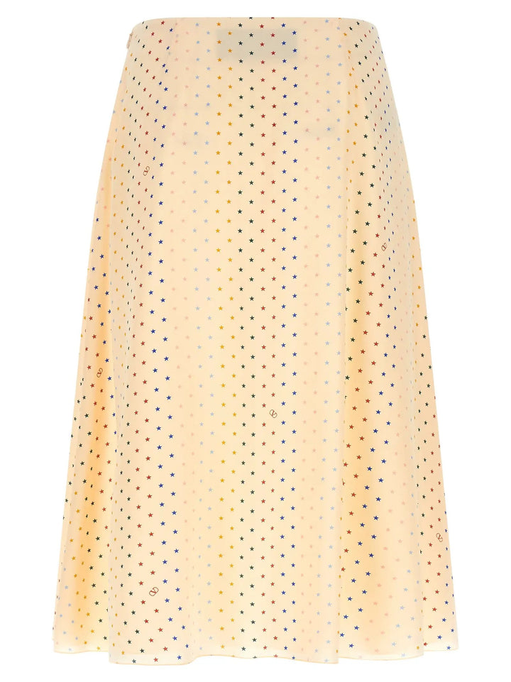 Valentino Garavani Sample Sale | Valentino Garavani Multicolor Silk Midi Skirt - | Designer outlet