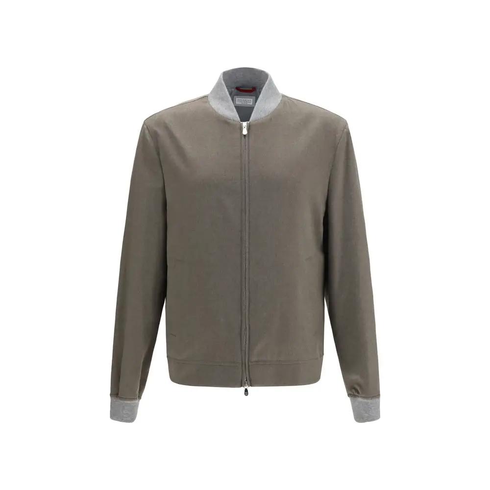 Brunello Cucinelli Sample Sale | Brunello Cucinelli Bicolor Cashmere Bomber - | Designer outlet