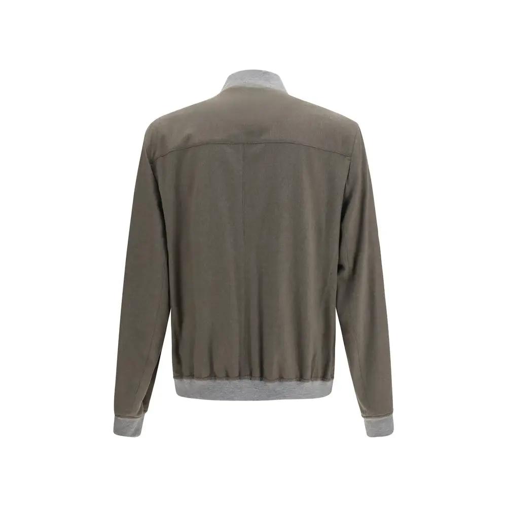 Brunello Cucinelli Sample Sale | Brunello Cucinelli Bicolor Cashmere Bomber - | Designer outlet