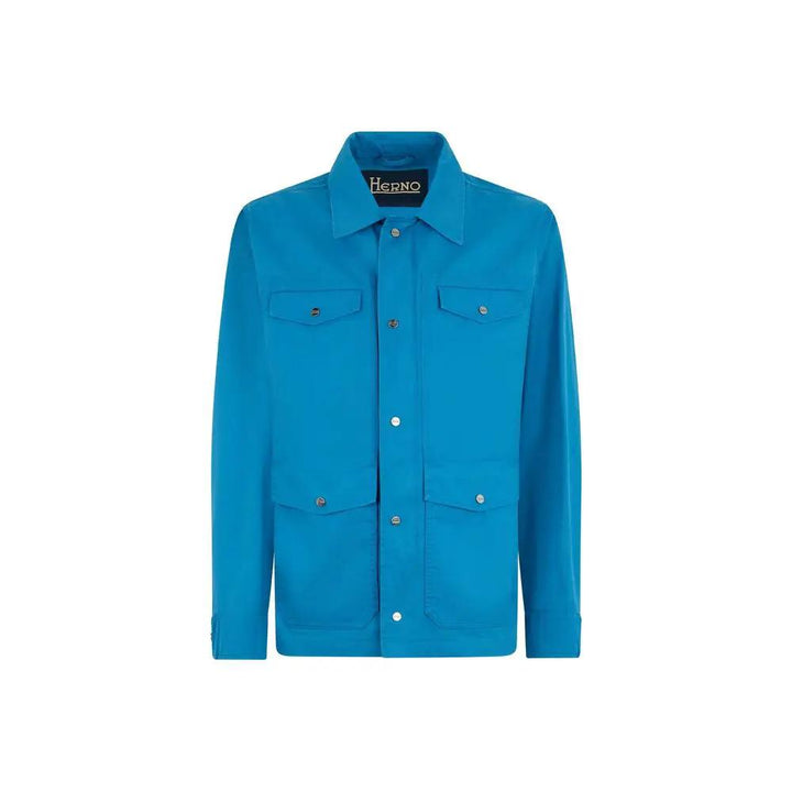 Herno Sample Sale | Herno Blue Cotton Full-Length Jacket - | Designer outlet