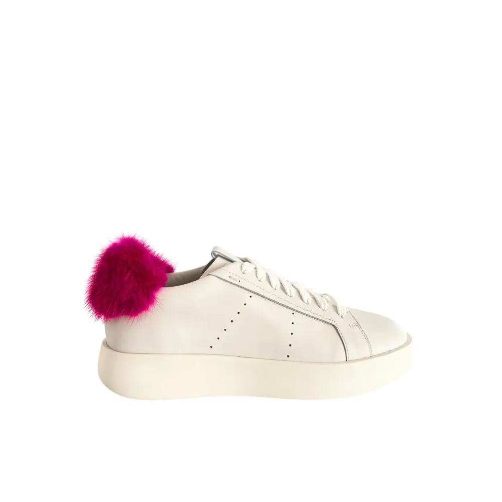 Santoni Sample Sale | Santoni White Leather Women Sneakers - | Designer outlet