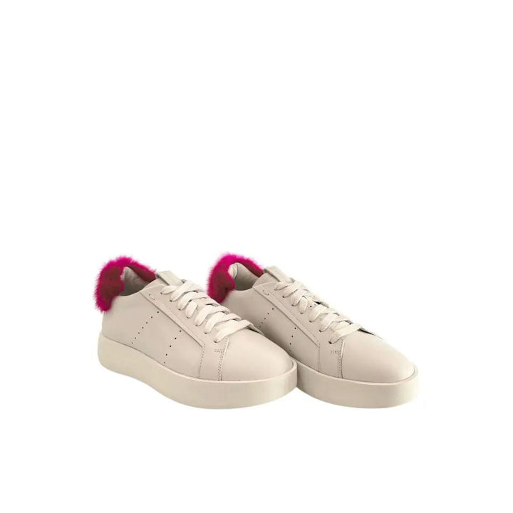Santoni Sample Sale | Santoni White Leather Women Sneakers - | Designer outlet