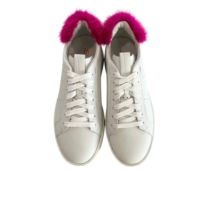 Santoni Sample Sale | Santoni White Leather Women Sneakers - | Designer outlet