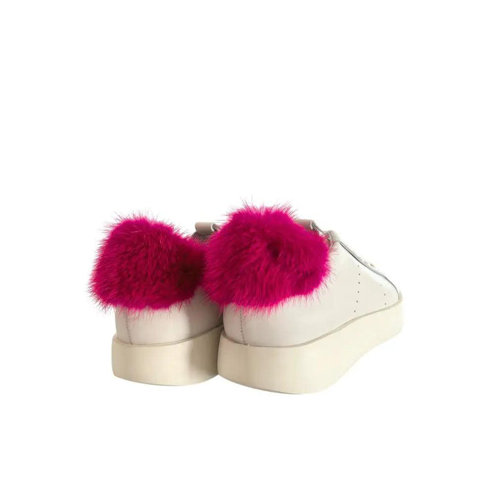 Santoni Sample Sale | Santoni White Leather Women Sneakers - | Designer outlet