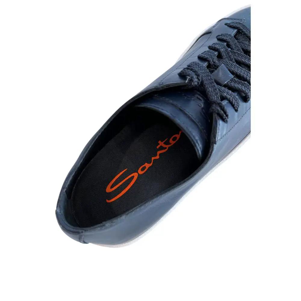 Santoni Sample Sale | Santoni Blue Leather Women Sneaker - | Designer outlet
