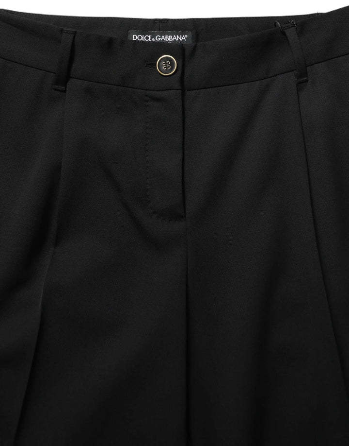 Dolce &amp; Gabbana Sample Sale | Dolce &amp; Gabbana Black High Waist Straight Dress Trouser Pants - | Designer outlet