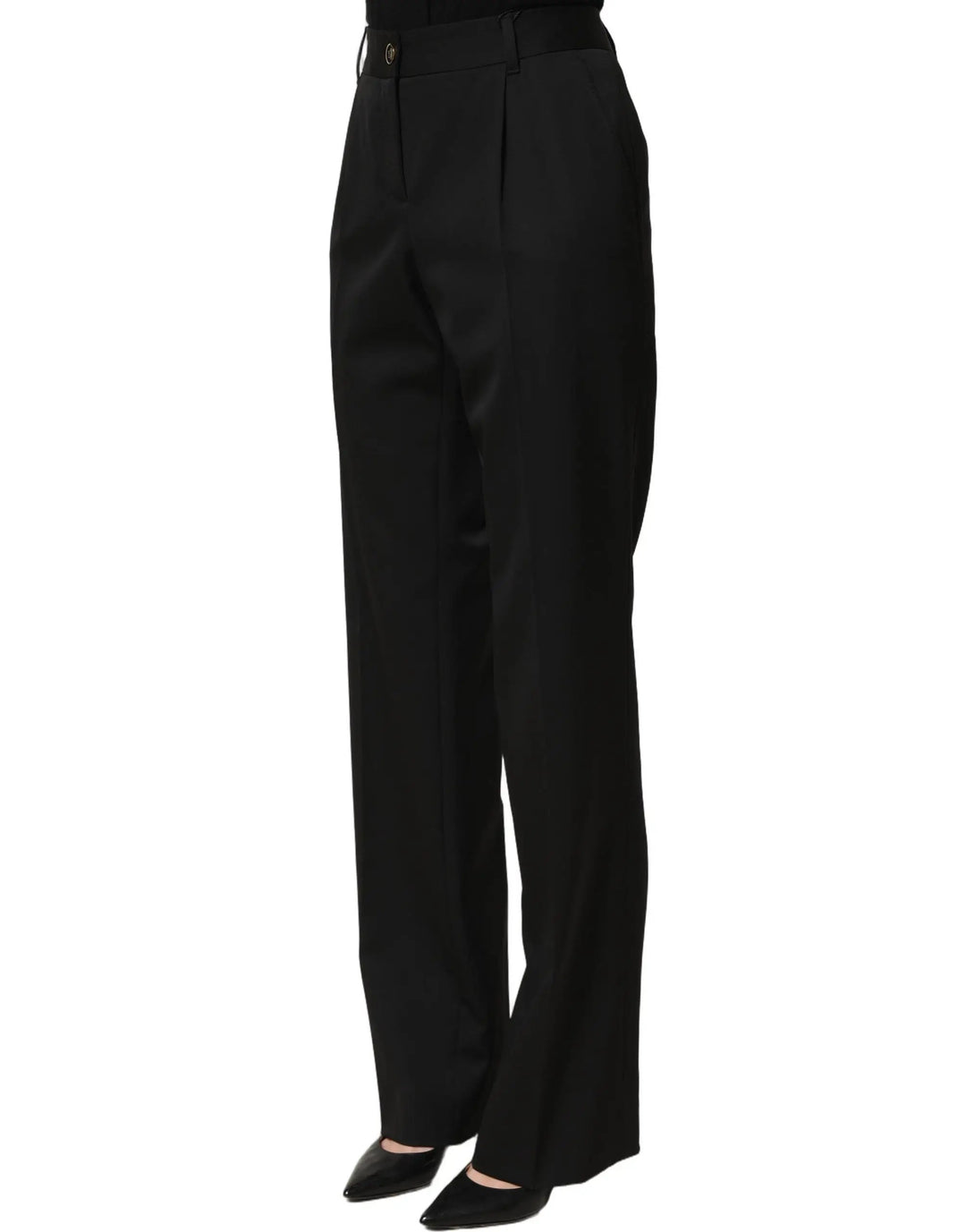 Dolce &amp; Gabbana Sample Sale | Dolce &amp; Gabbana Black High Waist Straight Dress Trouser Pants - | Designer outlet