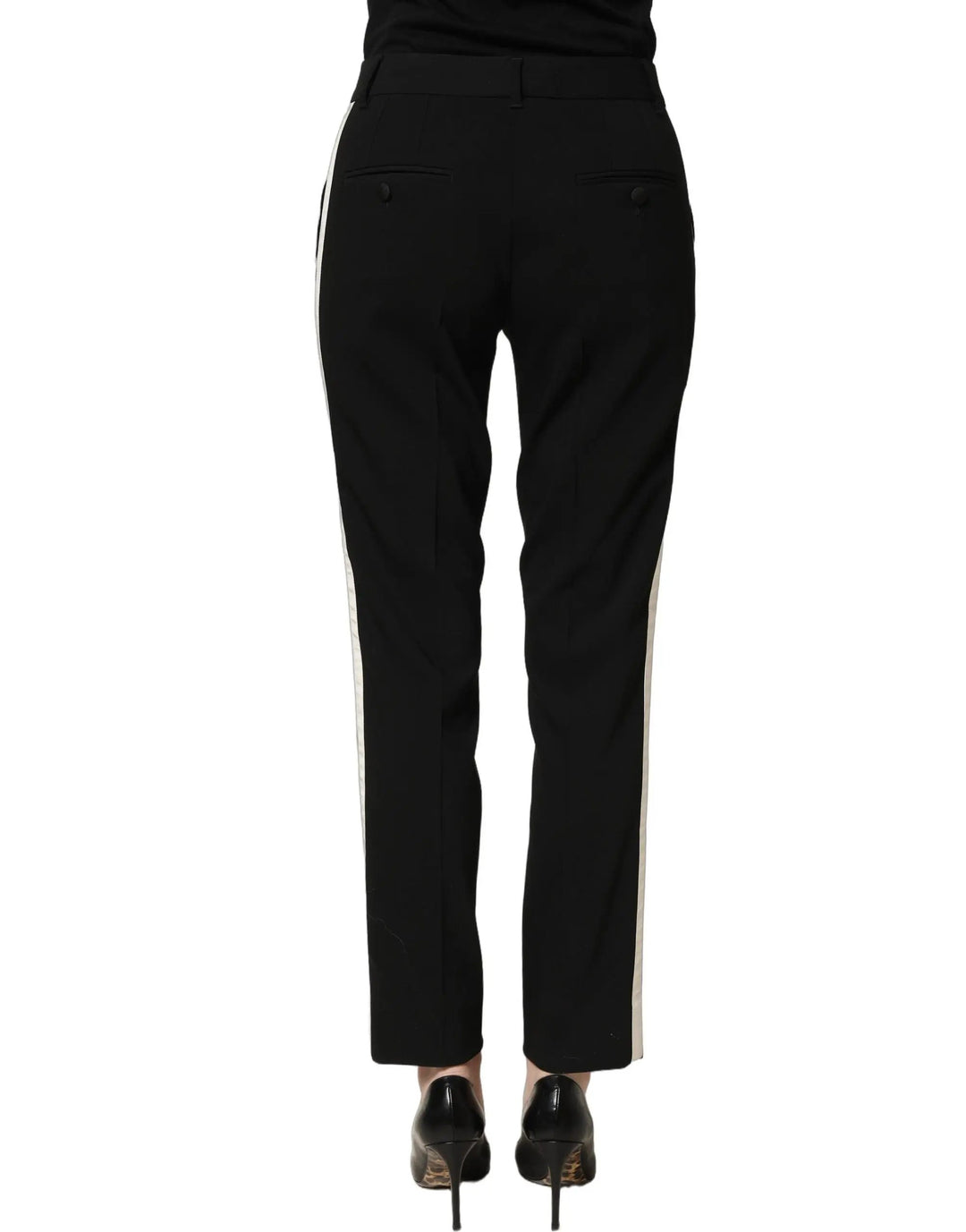 Dolce &amp; Gabbana Black HighWaist Straight Dress Trouser Pants