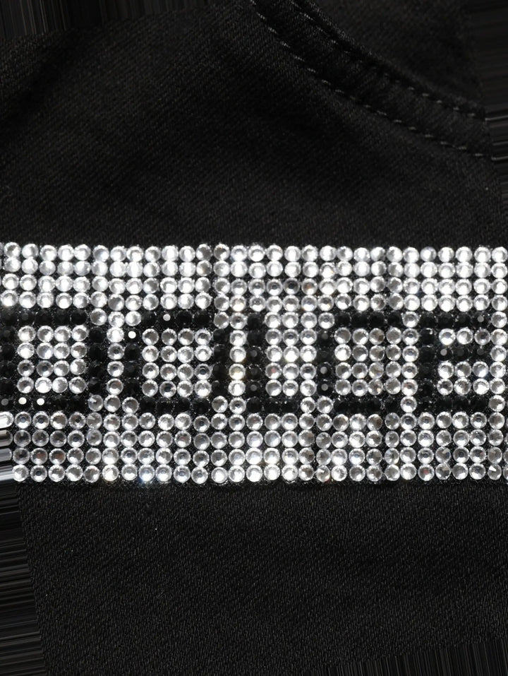 Dolce &amp; Gabbana Black Grace Rhinestone HighWaist Denim Jeans