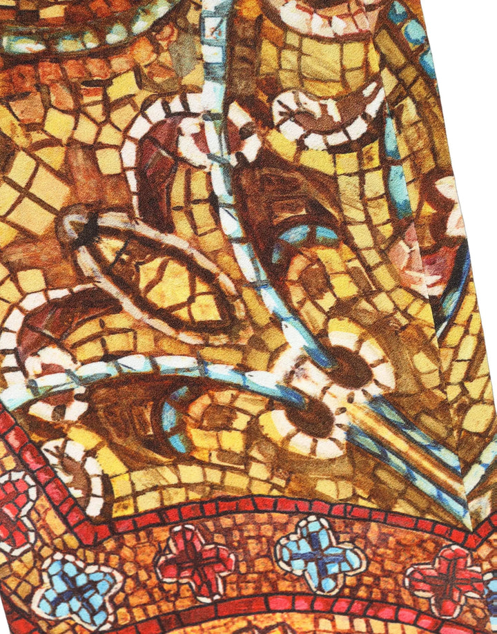 Dolce &amp; Gabbana Multicolor Mosaic Print Crepe Cropped Trouser Pants