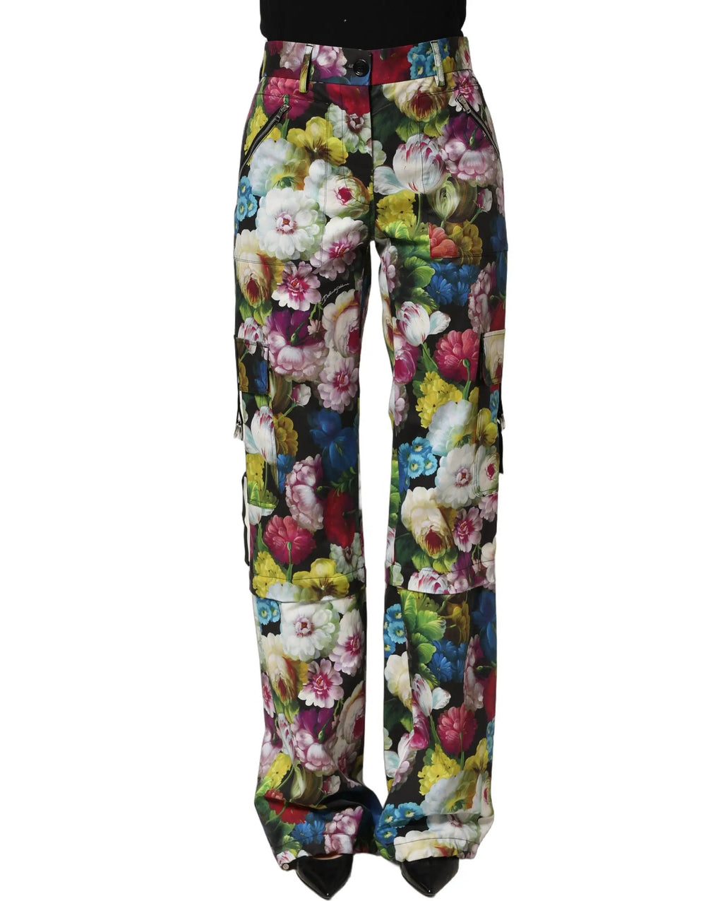 Dolce & Gabbana Sample Sale | Dolce & Gabbana Multicolor Floral High Waist Wide Leg Pants - | Designer outlet