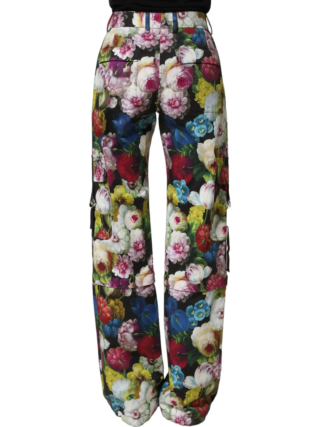 Dolce &amp; Gabbana Multicolor Floral High Waist Wide Leg Pants