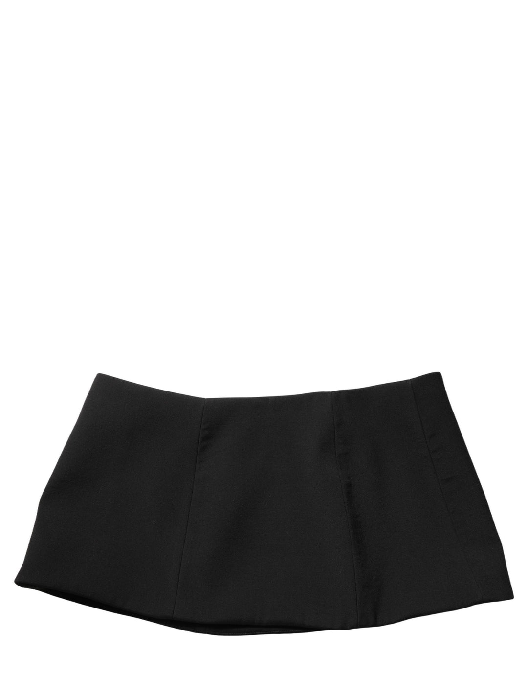 Dolce &amp; Gabbana Black Wool A-line Low Waist Mini Women Skirt