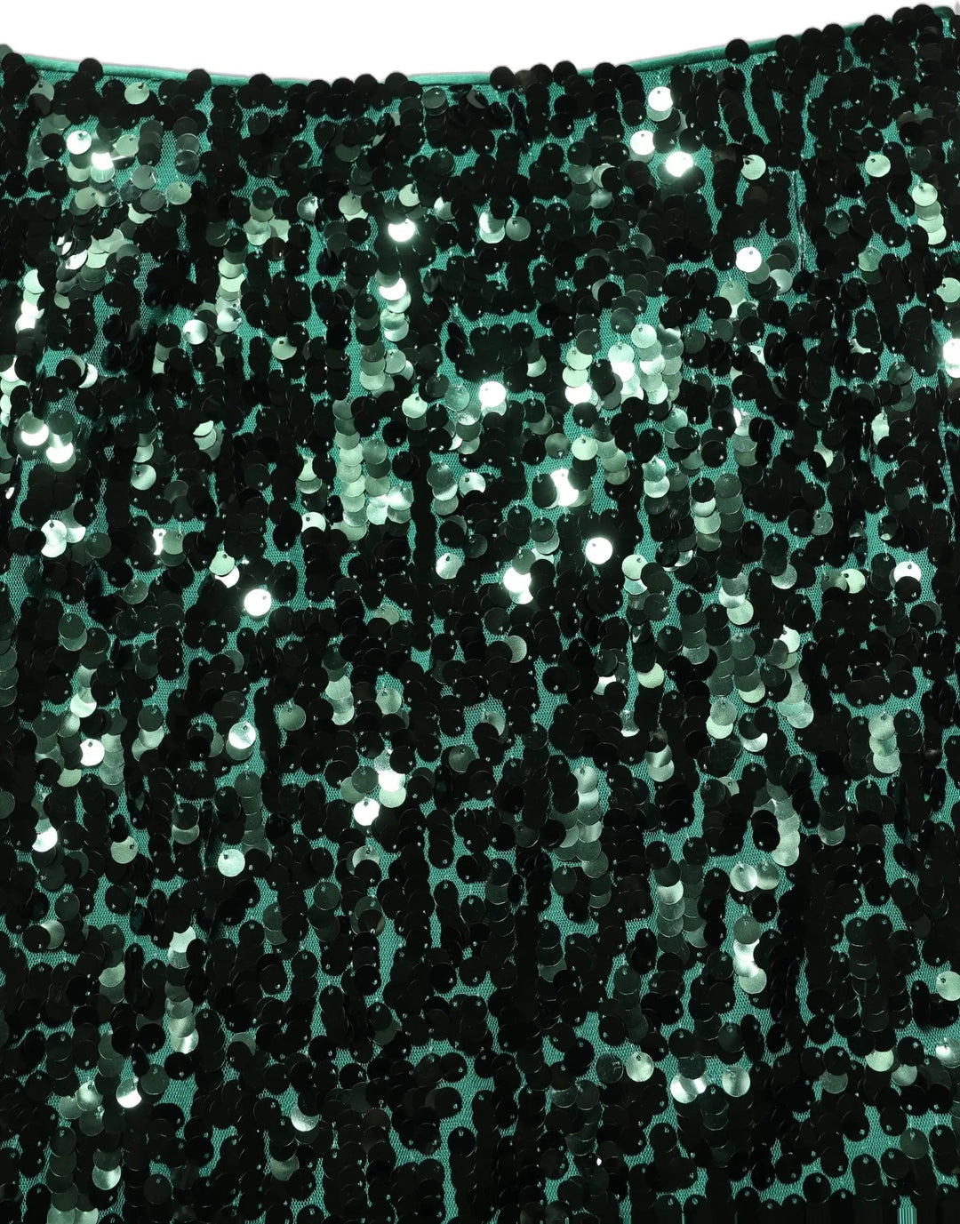 Dolce &amp; Gabbana Green Sequin High Waist Pencil Cut Midi Skirt