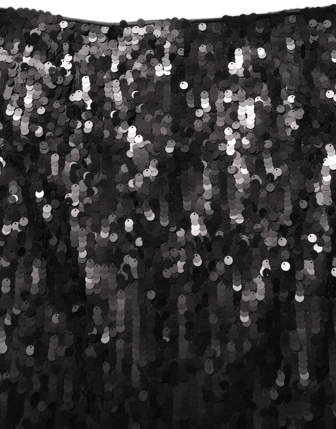 Dolce &amp; Gabbana Black Sequin High Waist Pencil Midi Skirt
