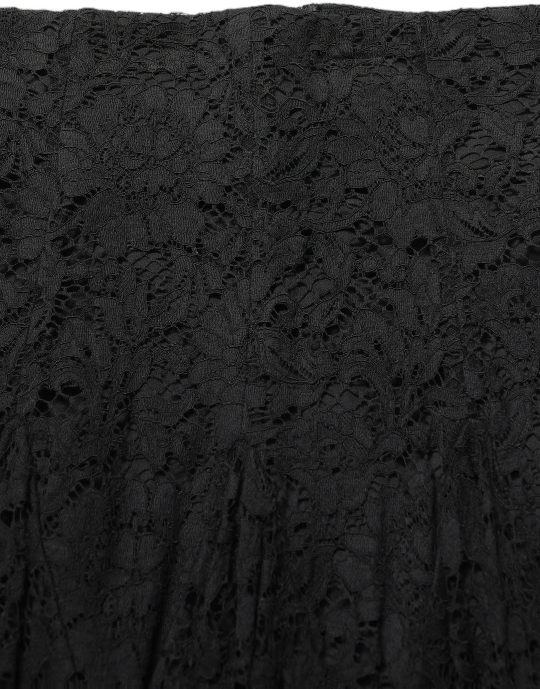 Dolce &amp; Gabbana Black Floral Cut Out Lace A-line Mini Skirt
