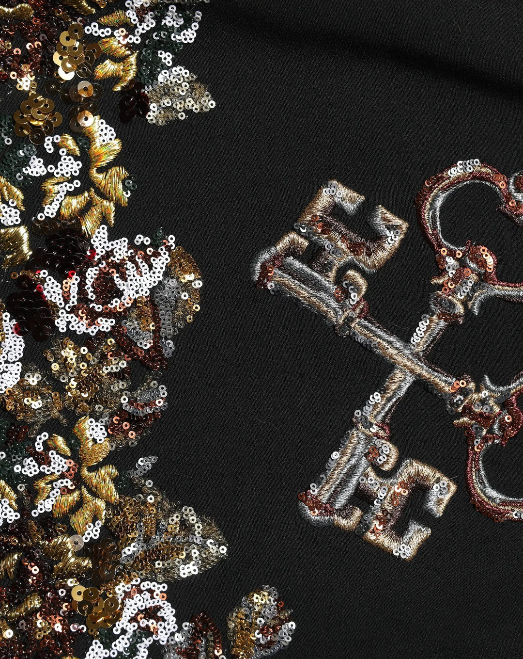 Dolce &amp; Gabbana Black Floral Embellished A-line Mini Skirt