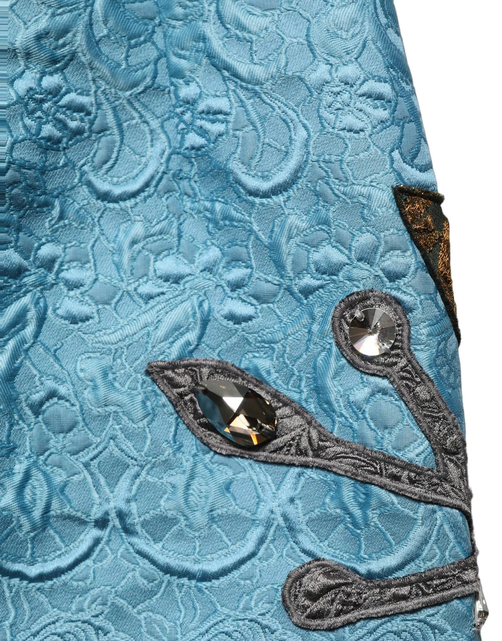 Dolce & Gabbana Sample Sale | Dolce & Gabbana Blue Jacquard Embroidered A-line Skirt - | Designer outlet