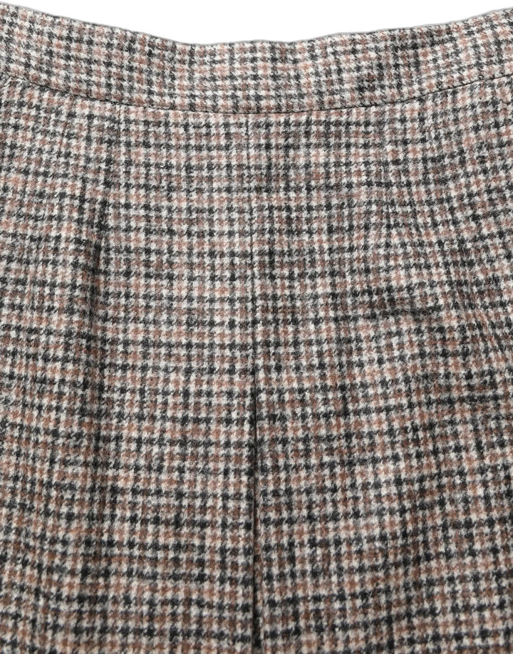 Dolce &amp; Gabbana Brown Tweed High Waist A-line Mini Skirt