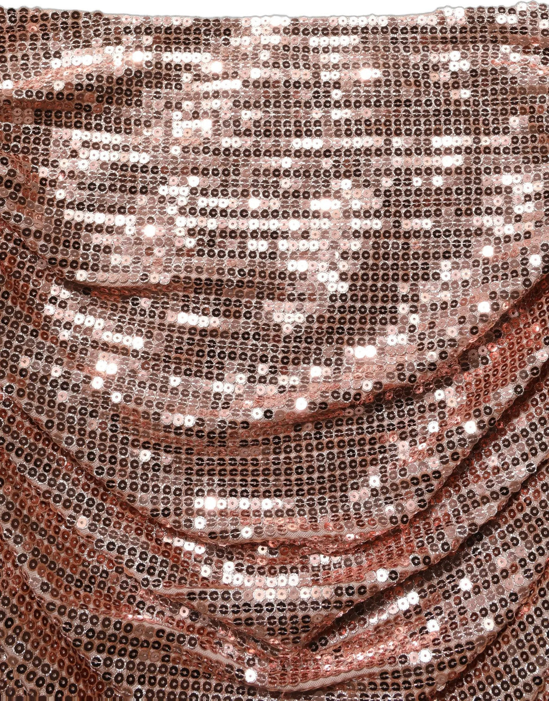 Dolce &amp; Gabbana Rose Gold Sequin High Waist Ruched Maxi Skirt