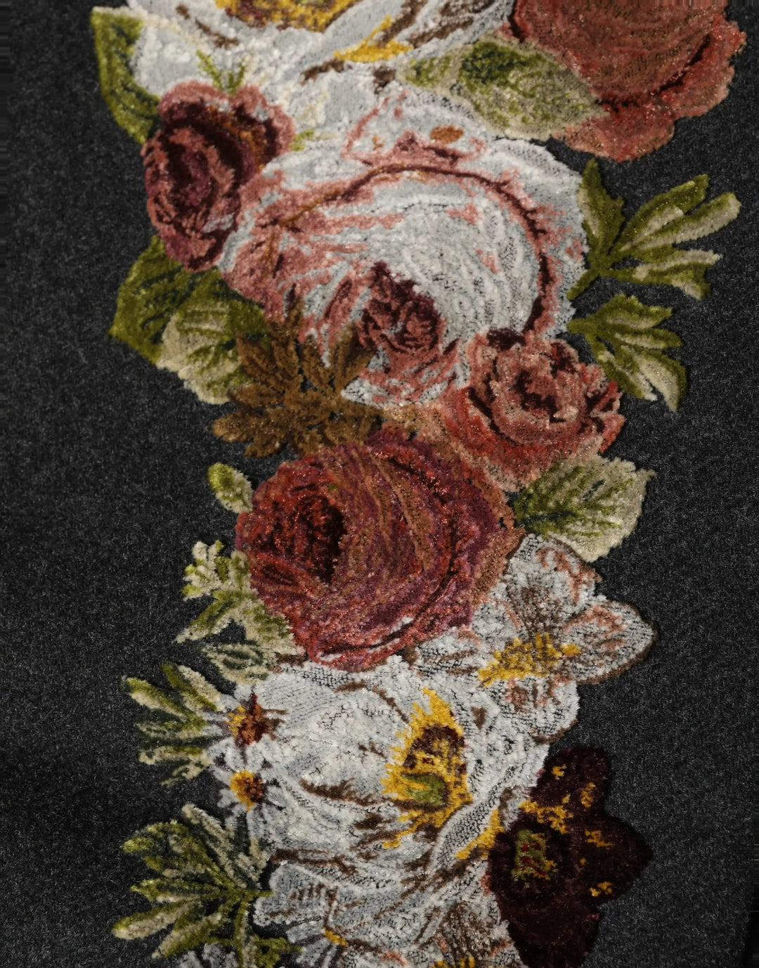 Dolce &amp; Gabbana Black Floral Macramé High Waist A-line Skirt