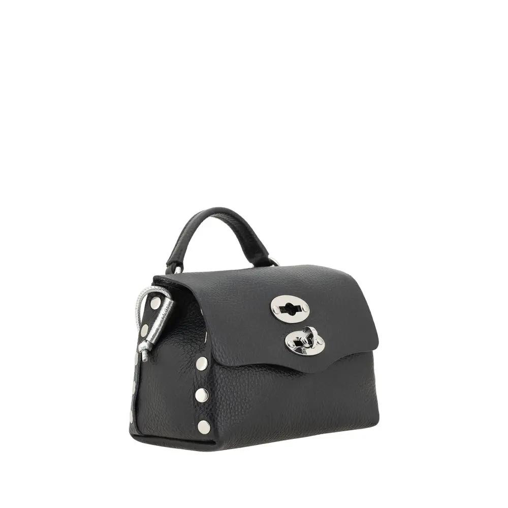 Zanellato Sample Sale | Zanellato Black Calf Leather Bos Taurus Shoulder Bag - | Designer outlet