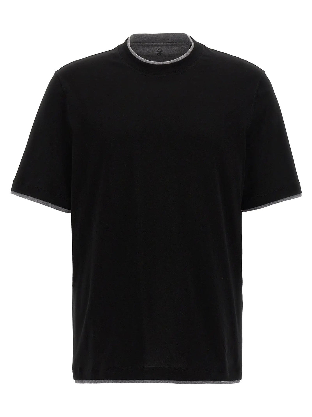 Brunello Cucinelli Black Cotton T-Shirt