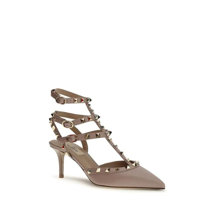 Valentino Garavani Sample Sale | Valentino Garavani Beige Calf Leather Bos Taurus Mid Heel Pumps - | Designer outlet
