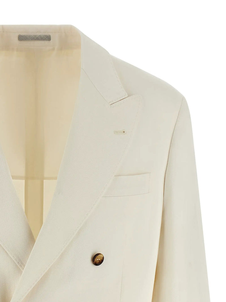 Brunello Cucinelli White Silk Blazer