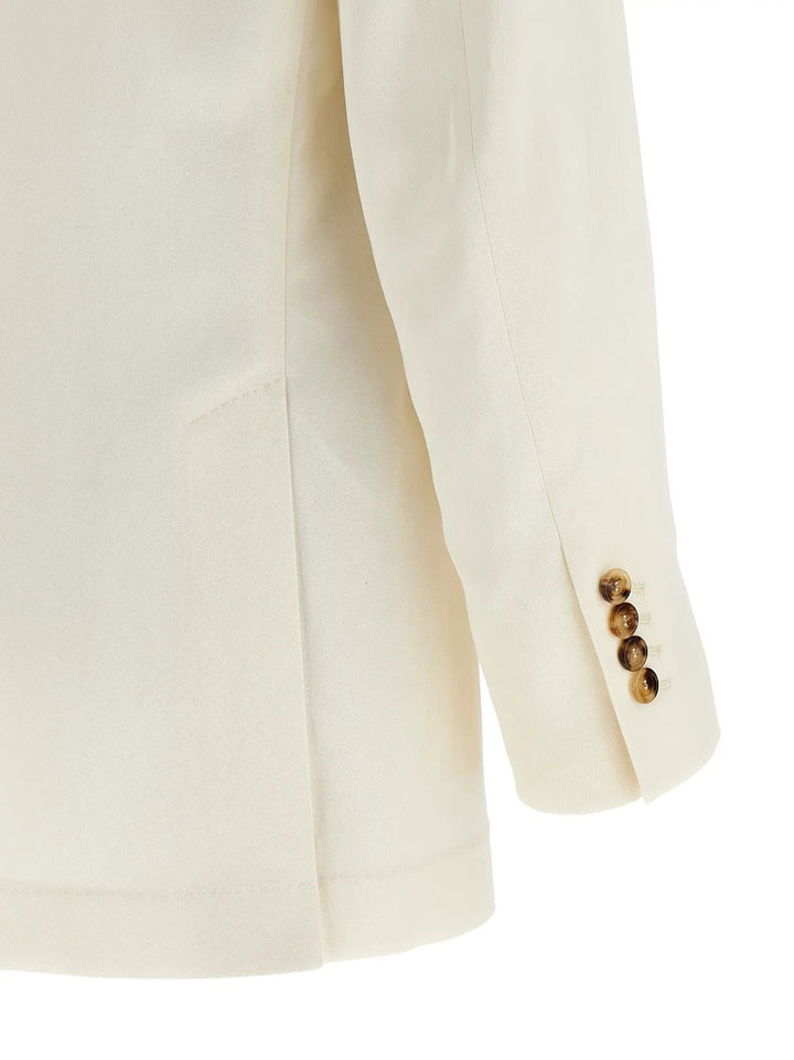 Brunello Cucinelli White Silk Blazer