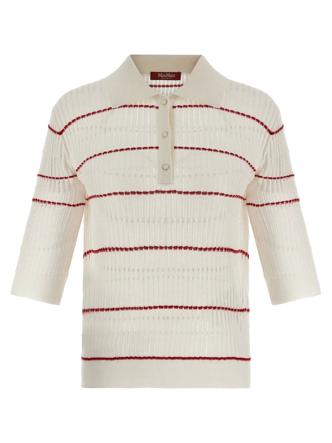 Max Mara White Silk Polo Shirt