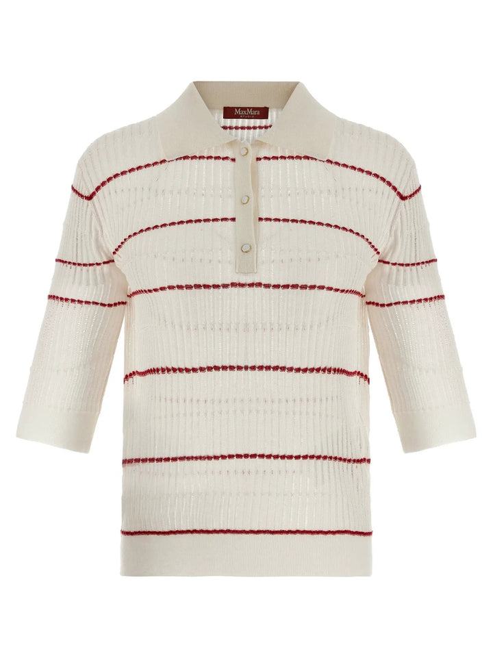 Max Mara White Silk Polo Shirt