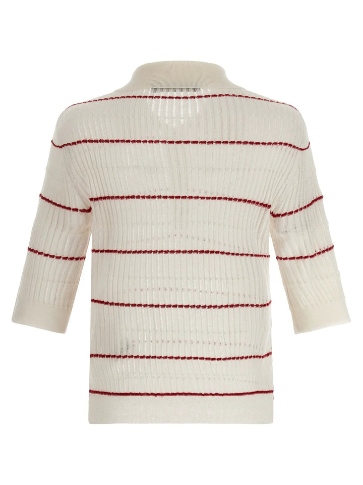 Max Mara White Silk Polo Shirt
